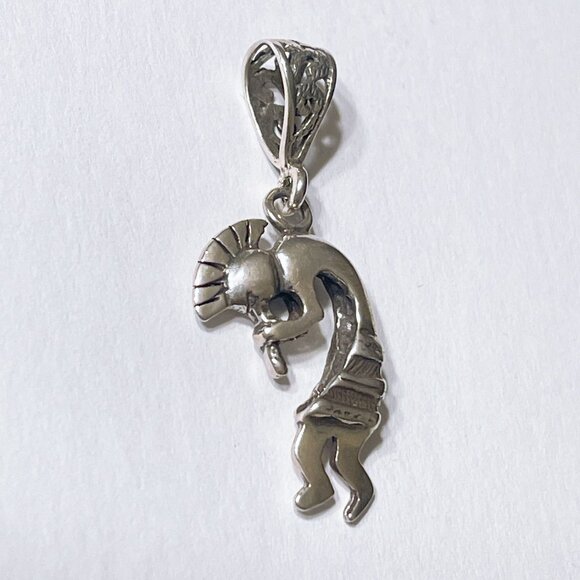 Sterling Silver Kokopelli Pendant With Intricate Tribal Design - Picture 7 of 7